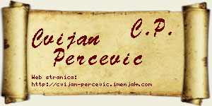 Cvijan Perčević vizit kartica